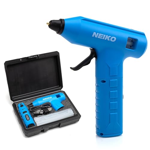 NEIKO 10582A Cordless Glue Gun, 20W Rechargeable, 20 Glue Sticks Included, Wireless Anti Drip Nozzle Mini Glue Gun for Arts and Crafts, Mini USB Charging Port, Insulated Nozzle - style: Cordless Quick Heating Glue Gun
