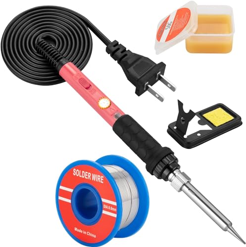 Soldering Iron Kit, 60W Soldering Iron with Ceramic Heater, 5-in-1 Adjustable Temperature Soldering Welding Iron Kit for any Hobby Enthusiast - color: 5-in-1