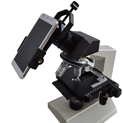 AccessoryBasics Binocular Spotting Scope Telescope Microscope Periscope Adapter Aluminum Mount for Smartphone iPhone 16 17 Air Pro Max Galaxy S26 S25 Pixel Plus Video Recording [Includes Remote]