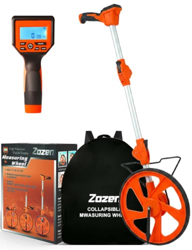 Zozen Measuring Wheel Digital Display, Imperial/Metric,12.5” Orange Roller - color: Orange