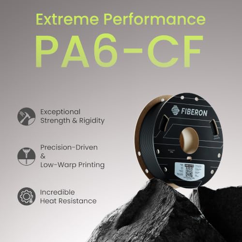 Polymaker Fiberon PA6-CF20 Carbon Fiber Nylon Filament 1.75mm, Black, 0.5kg - color: Black Pa6-cf20 0.5kg, size: NYLON