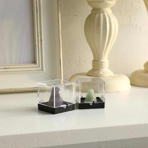 Mineral Specimen Storage Boxes 24-Pack Clear Plastic Display Cases 2.75X1.37X1.37In Rock Collection Organizer for Collectibles and Crystal Display