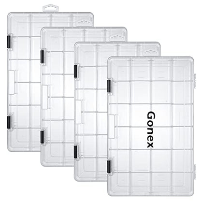 Gonex 3600 3700 Fishing Tackle Trays Lure Box with Adjustable Dividers - color: 4pcs 3700(Tray Size:14"x8.66"x1.85")