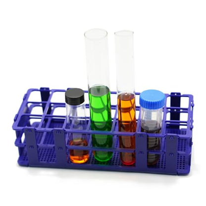 3 Pcs Detachable Plastic Test Tube Rack, 21 Holes Each, 30mm Diameter - color: Blue, size: 21 Holes-30mm
