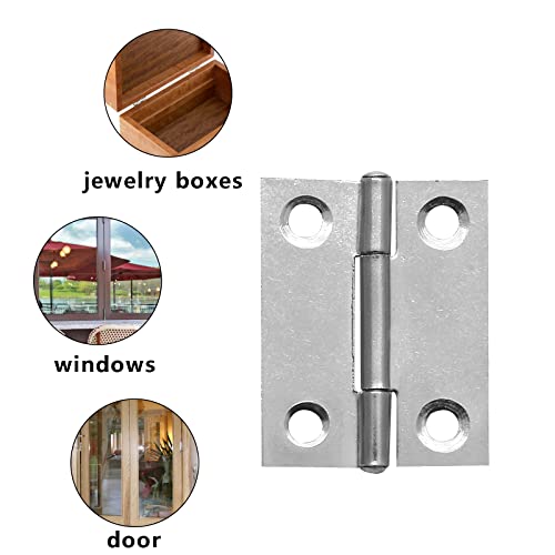 Piutouyar 6Pack 1.5 Inch Butt Hinge 304 Stainless Steel Mini Hinges - size: 1.5 Inch
