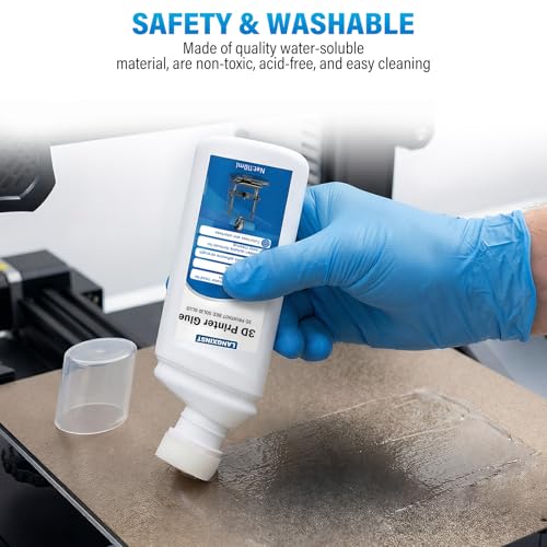 3D Printer Bed Adhesive, 3D Print Glue for Hot Bed Prevents Warping When Printing ABS, PLA, PETG, TPU on Various Build Plates Features Stronger Adhesion, No Residue - 110ml