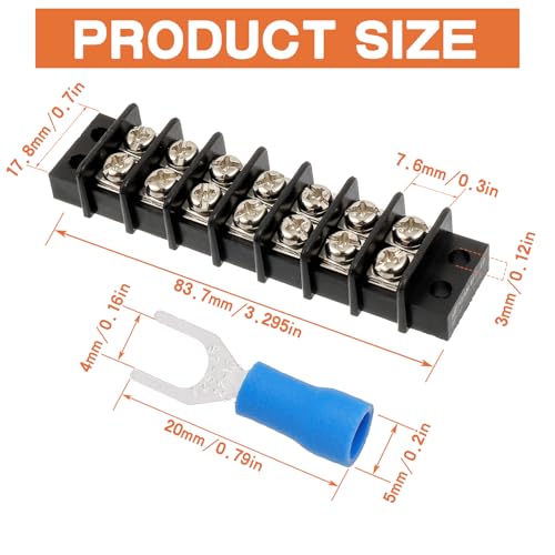 4PCS 7 Circuits Dual Row Screw Terminals Strip with 56PCS Connector - style: 7 Circuits