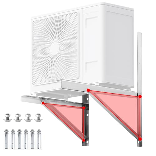 Mini Split Wall Mounting Bracket for 9000-36000 BTU Condenser, POIUNA Stainless Steel Ductless Mini Split Bracket up to 620 lbs for Air Conditioner Heat Pump Systems HVAC, Compressor - color: for 9000-36000 BTU