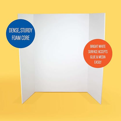 Flipside Products 36” x 48” Foam Project Boards for Presentations, Science Fair, School Projects, Event Displays and Trifold Picture Board - White 3/16" Thick - 10 Pack - color: White, style: 10 Pack