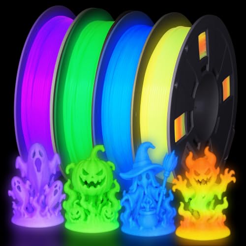 PINBALL Glow in The Dark PLA Filament, 3D Printer Filament Bundle - color: Pla-250g*4-luminous Green+blue+purple+rainbow, size: PLA-250g*4