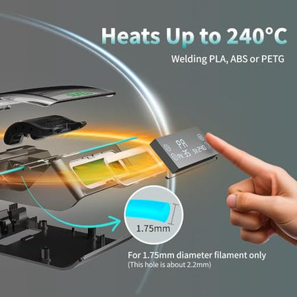 SUNLU Filament Connector, Filament Splicer with 200Pcs PTFE Sleeve for 3D Printer Filament 1.75mm, Fast Heating Up to 240°C, Compatible with PLA PETG TPU ABS PA Nylon - style: Filament Connector - 200pcs Ptfe