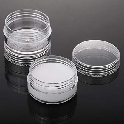 100 Count 10g Sample Jars with Lids Makeup Jars Plastic Lip Scrub Containers TSA Approved Cosmetic Containers for Traveling - Clear - color: Clear, size: 10g (100 Count)