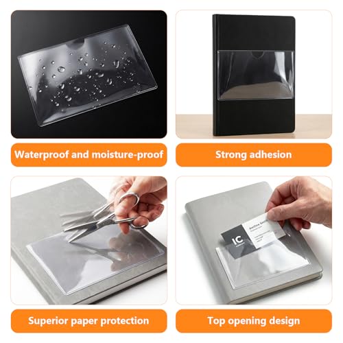 TOTiyea Clear Adhesive Pockets 200 Pack 3"×5",Strong Adhesive Backing - size: 3'' x 5'', style: 200 Pack