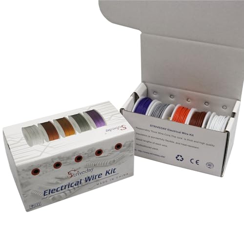 26 AWG 1007 Tinned Copper Wire Electric Wire kit 26 Gauge Hook Up Wire 300V Cables Electronic Stranded Wire Cable Industries Electrics DIY box2 - color: Box-2, size: 26AWG