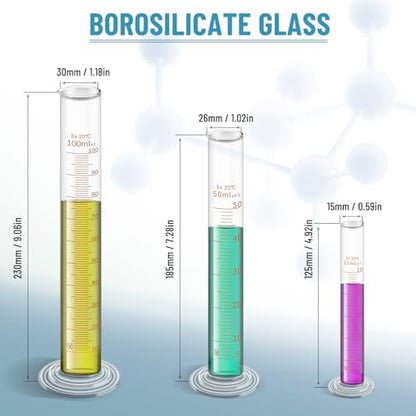 Erlenmeyer Flask Cylinder Set 50-250mL with Dropper