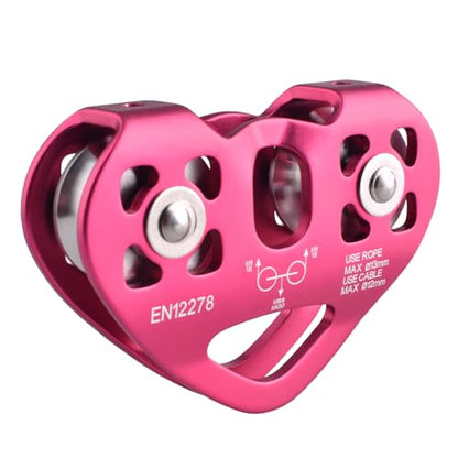 YAPJEB Zipline Pulley, 30kN 6700LBS Cable Kit, Heavy Duty Aluminum Alloy for Rescue Climbing, Mountaineering, Hauling (Red) - color: 30 kN - Red
