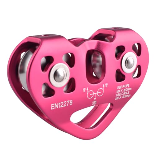 YAPJEB Zipline Pulley, 30kN 6700LBS Cable Kit, Heavy Duty Aluminum Alloy for Rescue Climbing, Mountaineering, Hauling (Red) - color: 30 kN - Red