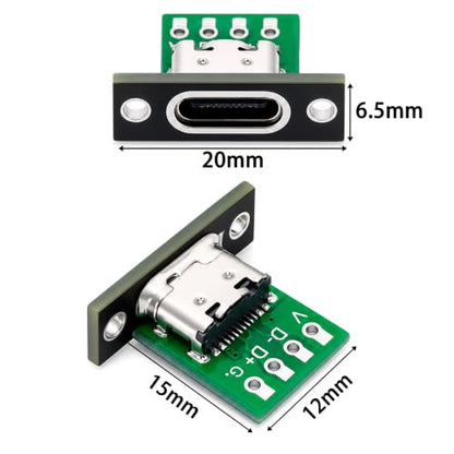 USB 3.1 Type-C 16Pin Test PCB Adapter with Black Plate - size: Black Baffle