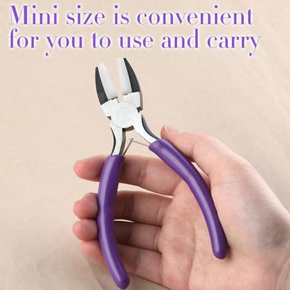 SPEEDWOX 5.5" Nylon Jaw Pliers Flat Nose, 2 Replacement Tips for Jewelry - style: Flat Nylon Jaw Pliers