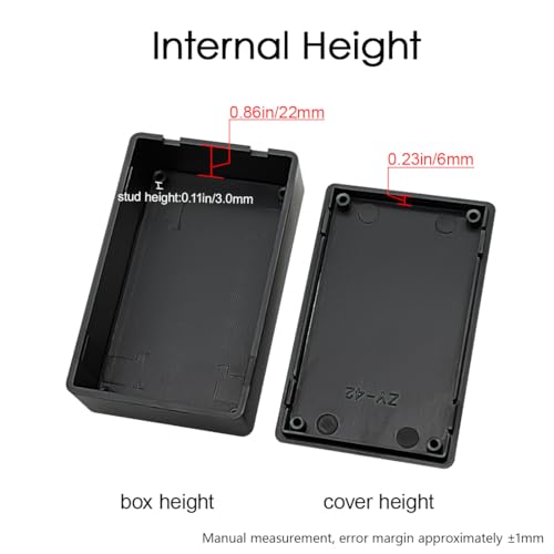 LeMotech Project Box 10 Pieces ABS Plastic Electrical Project Case Small Junction Box for Electronics Black 3.1 x 2.0 x 1.0 inch (80 x 50x 26 mm) - size: 3.1" x 2.0" x 1.0"(10pc)