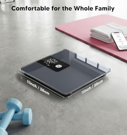 GE Bathroom Scale for Body Weight, Digital Smart Accurate 400 lb Weighing - color: Deep Black, size: 11" x 11"