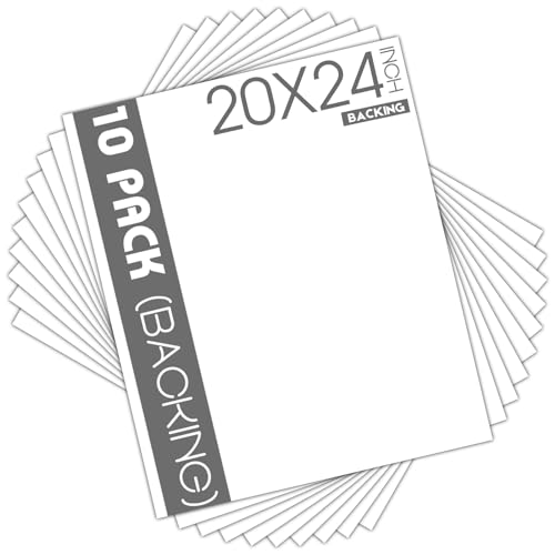 Mat Board Center 20x24 Backing Boards, 10 Pack White Backboards for Frames - size: 20x24