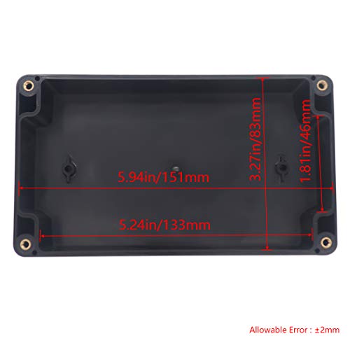 Project Box IP65 Waterproof Junction Box ABS Plastic Black Electrical Boxes DIY Electronic Project Case Power Enclosure 6.22x3.54x2.36 inch (158 x 90 x60 mm) - color: Black, size: 6.22"x3.54"x2.36"