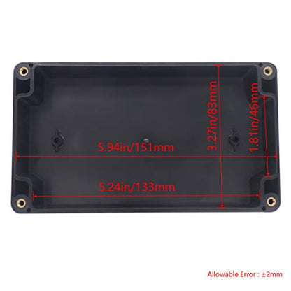 Project Box IP65 Waterproof Junction Box ABS Plastic Black Electrical Boxes DIY Electronic Project Case Power Enclosure 6.22x3.54x2.36 inch (158 x 90 x60 mm) - color: Black, size: 6.22"x3.54"x2.36"