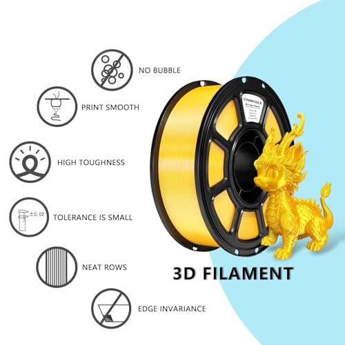 Silk PLA Filament 1.75mm,3D Printer Filament with a Metallic Glossy Finish, Dimensional Accuracy +/- 0.02 mm, 1kg Spool(2.2lbs) Fits for Most FDM 3D (A-Silk Light Gold Pla) - color: A-silk Light Gold Pla