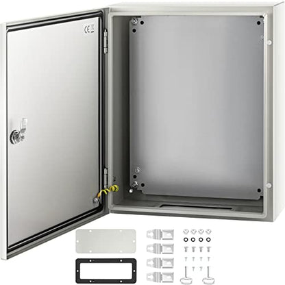 VEVOR NEMA Steel Enclosure, 20 x 16 x 6'' NEMA 4X Steel Electrical Box, IP66 Waterproof & Dustproof, Outdoor/Indoor Electrical Junction Box, with Mounting Plate - size: 20 x 16 x 6