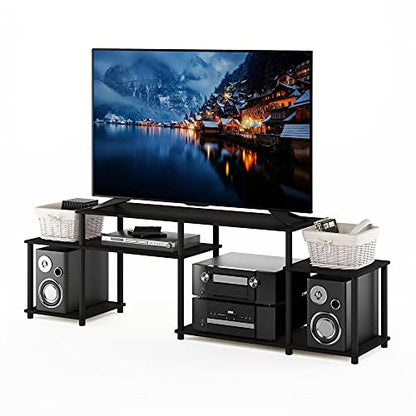 Furinno Turn-N-Tube Handel Stand for TV up to 55 Inch, Espresso - color: Espresso/Black, style: 72 Inch