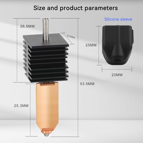 AD5X Hotend Kit, Integrated Dual Metal Nozzle hot end, Quick-Detachable Throat Heating Block, Enhanced Heat Dissipation & Stability, Compatible with Flashforge AD5X 3D Printer (0.25mm+0.4mm+0.6mm)