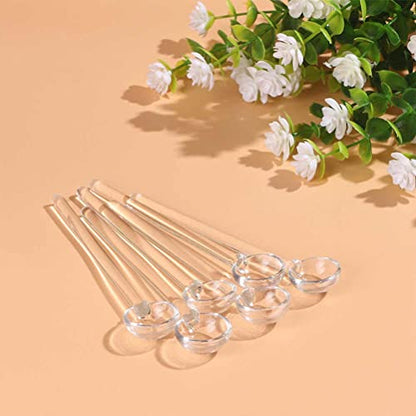 Demitasse Espresso Spoons, Mini Coffee Spoon, 4.33 Inches Glass Small Spoons for Tea, Stirring Rod Mixing Spoon, Set of 6 (clear 2) - color: clear 2