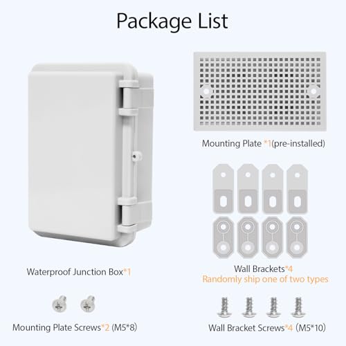 Junction Box, ABS Plastic IP65 Waterproof Dustproof Universal Electrical Enclosure, Hinged Shell Outdoor and Indoor Project Box, 5.9"x 3.9"x 2.8"(150x100x70mm), 2 Pack - size: 5.9" x 3.9"x 2.8" (2pc)