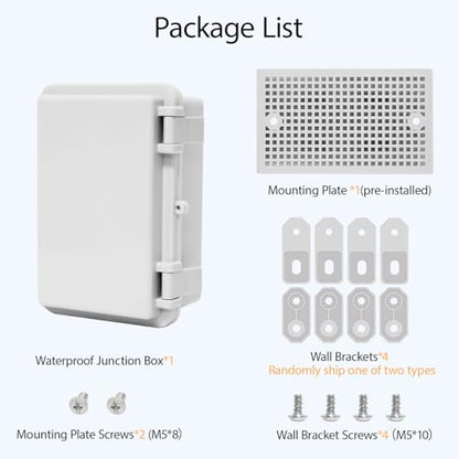 Junction Box, ABS Plastic IP65 Waterproof Dustproof Universal Electrical Enclosure, Hinged Shell Outdoor and Indoor Project Box, 5.9"x 3.9"x 2.8"(150x100x70mm), 2 Pack - size: 5.9" x 3.9"x 2.8" (2pc)