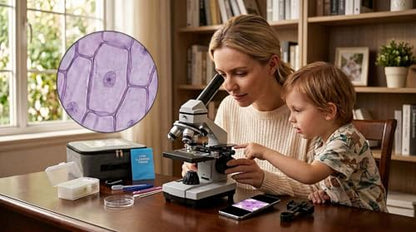 A118 Professional Biological Microscope 2000X Magnification with Dual LED Illumination, Phone Adapter, Complete Accessory Kit, Coaxial Focusing System for Students and Laboratory Research