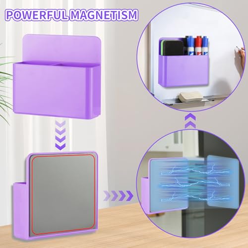 Camelmother 2Pcs Magnetic Dry Erase Marker Holder For Whiteboard Fridge - color: Purple