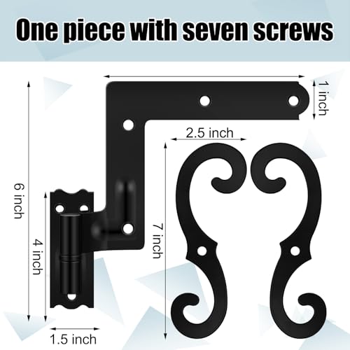 Moxweyeni 8 Pack (4 Pair) Steel Blind Shutter Hinges 1-1/16" with S Hook