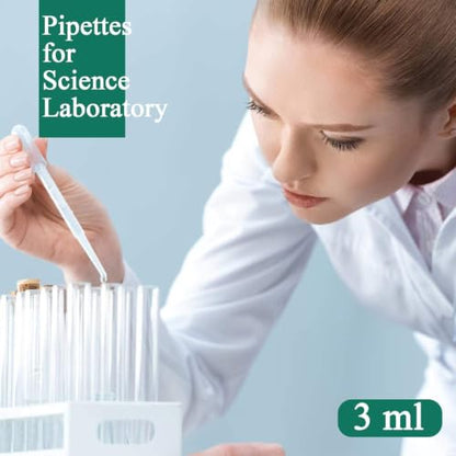 moveland 1000PCS 3ml Disposable Plastic Transfer Pipettes for Lab, Oil, Art