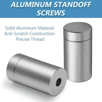 Luomorgo Aluminum Standoff Screws, 1/2" x 3/4", Silver, 12 Pcs - color: Silver, size: 1/2" x 3/4"