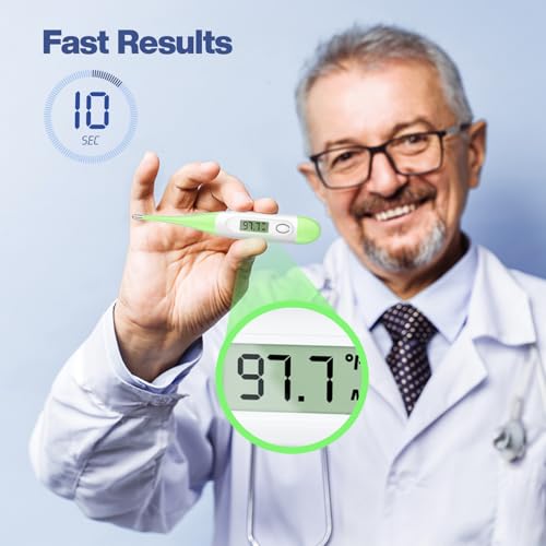 Boncare Digital Thermometer for Adults, Kids & Babies, Light Green - color: Light Green