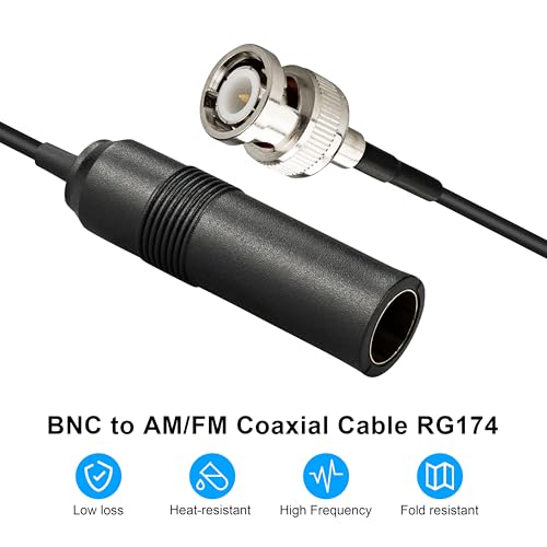 BNC Male to AM/FM Female RG174 Cable 12inch BNC to AM FM Coaxial Pigtail Jumper for for Car Radio, Scanner, Antenna - size: BNC Male to AM/FM Female