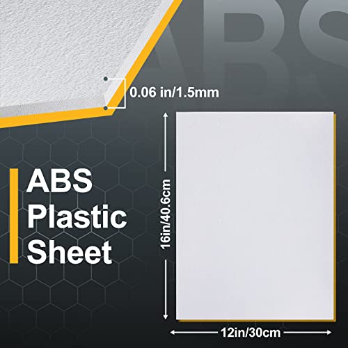 KINLINK 12" x 16" x 0.06" White Abs Plastic Sheet Flexible Moldable 6 Pack - color: White, size: 12x16-1.5MM