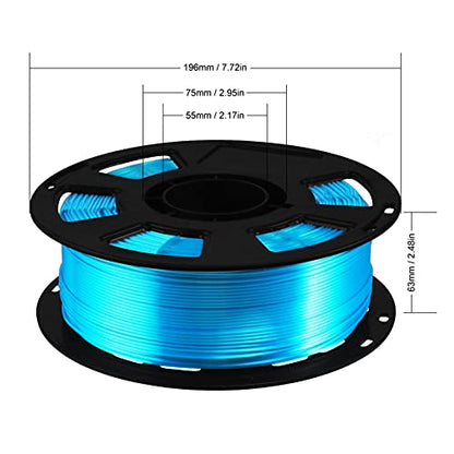 BBLIFE Silk PLA Filament, Peacock Blue 1.75mm PLA 3D Printer Filament - color: Acid Blue