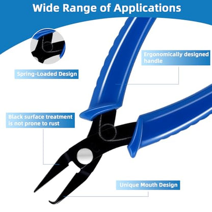 URSKYTOUS Split Ring Pliers Jewelry Making Tools Jump Ring Opener Tool Keychain Pliers for Opening Split Rings Jump Rings Jewelry Plier for Bracelet Fishing Beading DIY Craft Jewelry Making Supplies - color: 1pc Blue