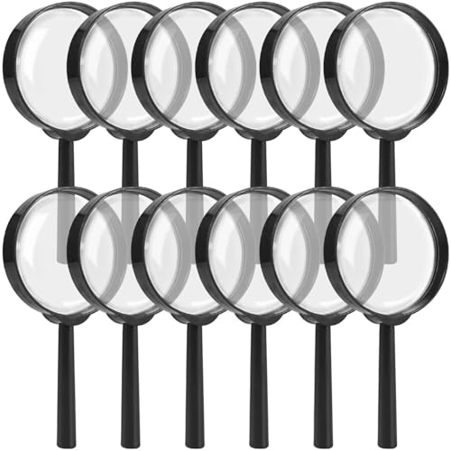 SenseYo 12 PCS Magnifying Glass 5X Mini Kids Magnifying Glass for Kids Reading Magnifier Magnifying Glasses for Kids Seniors