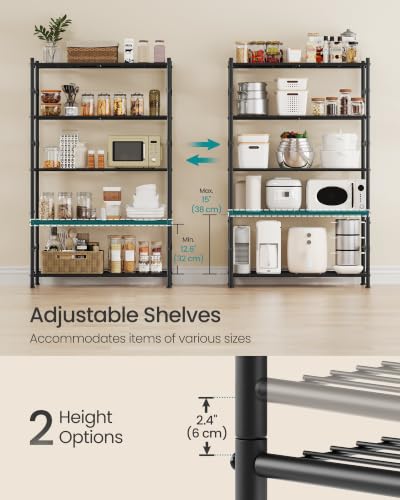 SONGMICS 5-Tier Storage Shelves, Adjustable Metal Wire Shelving Unit - size: 31.5"W, style: 5-Tier