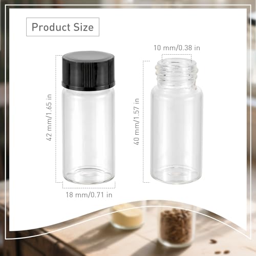 14pcs 5ml Small Clear Glass Bottle Vials with Plastic Screw Cap - color: Clear, size: 5ml