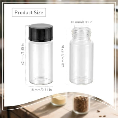 14pcs 5ml Small Clear Glass Bottle Vials with Plastic Screw Cap - color: Clear, size: 5ml
