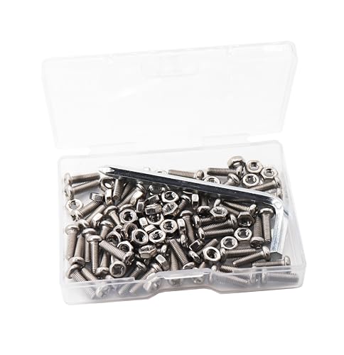cSeao 50-Pack M3 x 6mm Pan Head Phillips Drive Machine Screws Hex Nuts Set, Stainless Steel 304 - size: M3 x 6mm 50-Pack